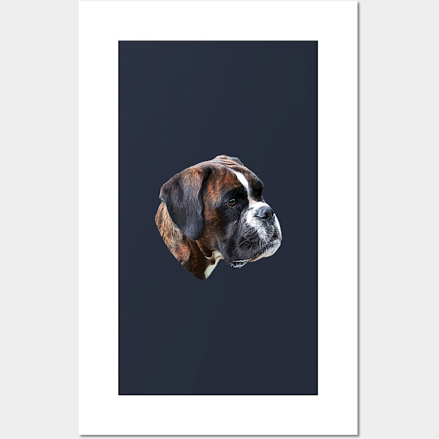 Boxer A Beautiful Brindle Boxer Head Wall Art by ElegantCat